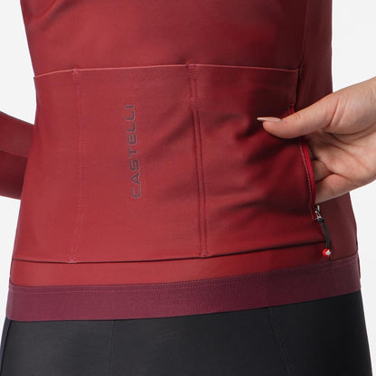 Langarmtrikot CASTELLI ESPRESSO THERMAL 2 Damen Bordeaux