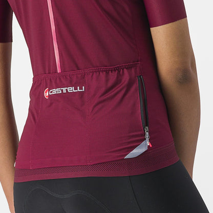 Maillot CASTELLI ENDURANCE W Femme Manches Courtes Bordeaux