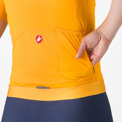 Trikot CASTELLI ESPRESSO Damen Kurzarm Orange
