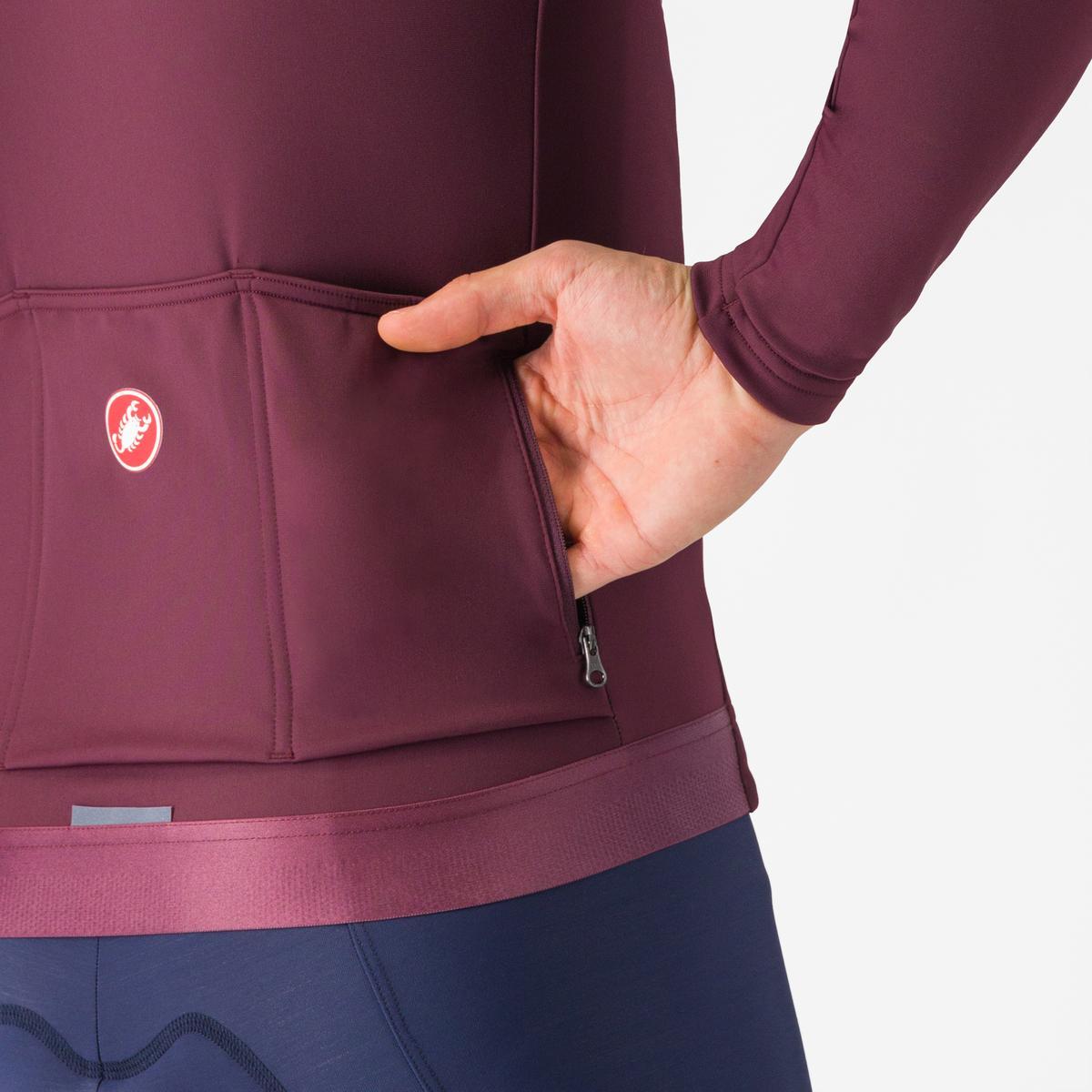 Maillot CASTELLI ESPRESSO THERMAL Manches Longues Bordeaux