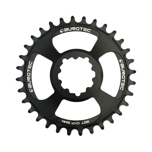 Plateau Mono BURGTEC GXP THICK THIN 9/10/11/12V Direct Mount Narrow Wide Offset 6mm Noir — vue du plateau sur fond blanc