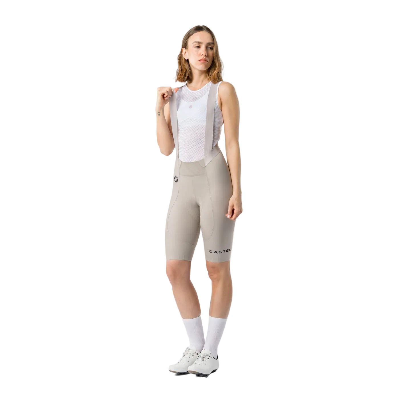 CASTELLI ESPRESSO 2 W DT Damen Kurz Trägerhose Clay Grau