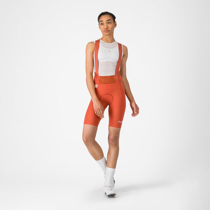 Kurze Trägerhose CASTELLI ESPRESSO 2 W DT Damen Paprika