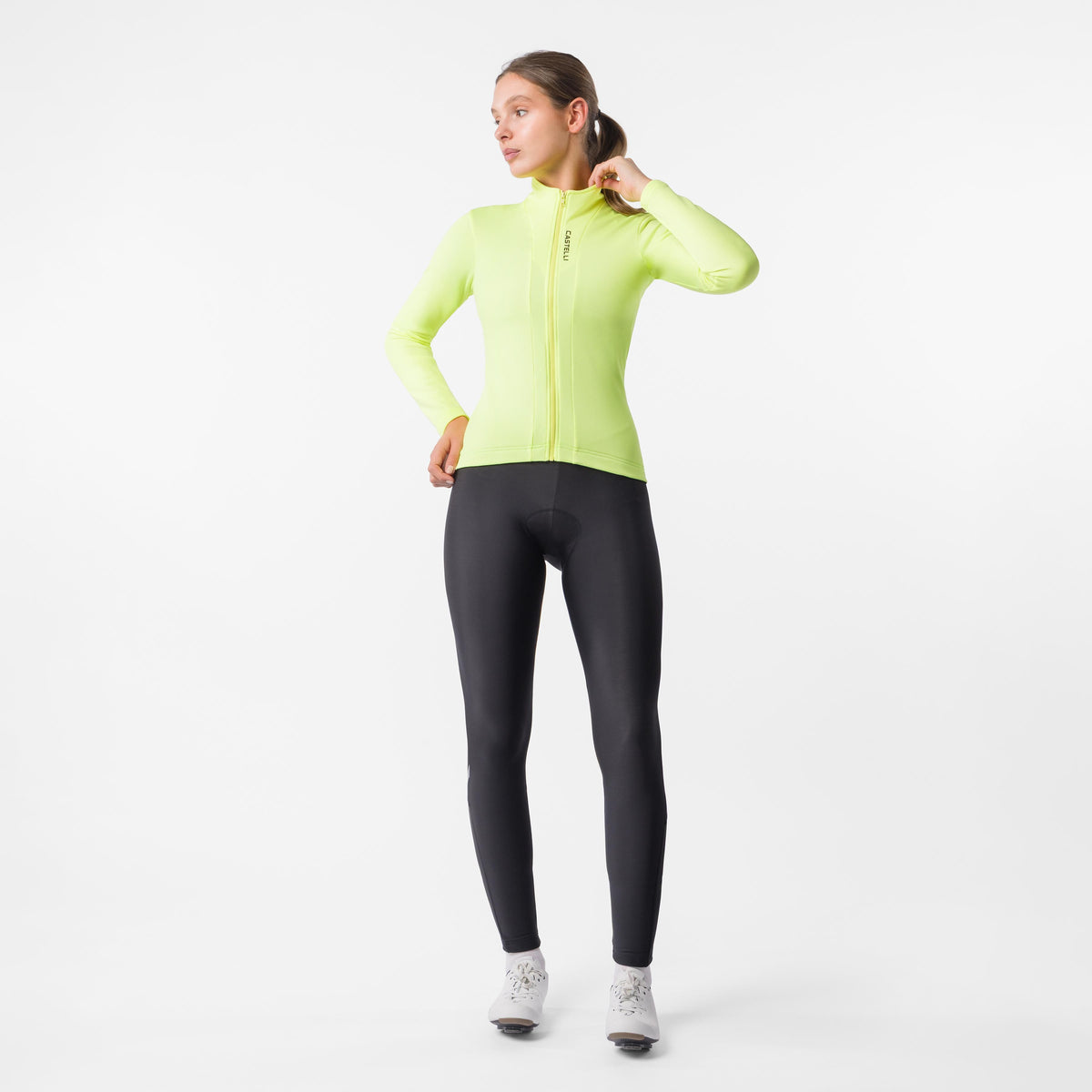 Maillot CASTELLI SINERGIA 3 FZ Manches Longues Femme Jaune