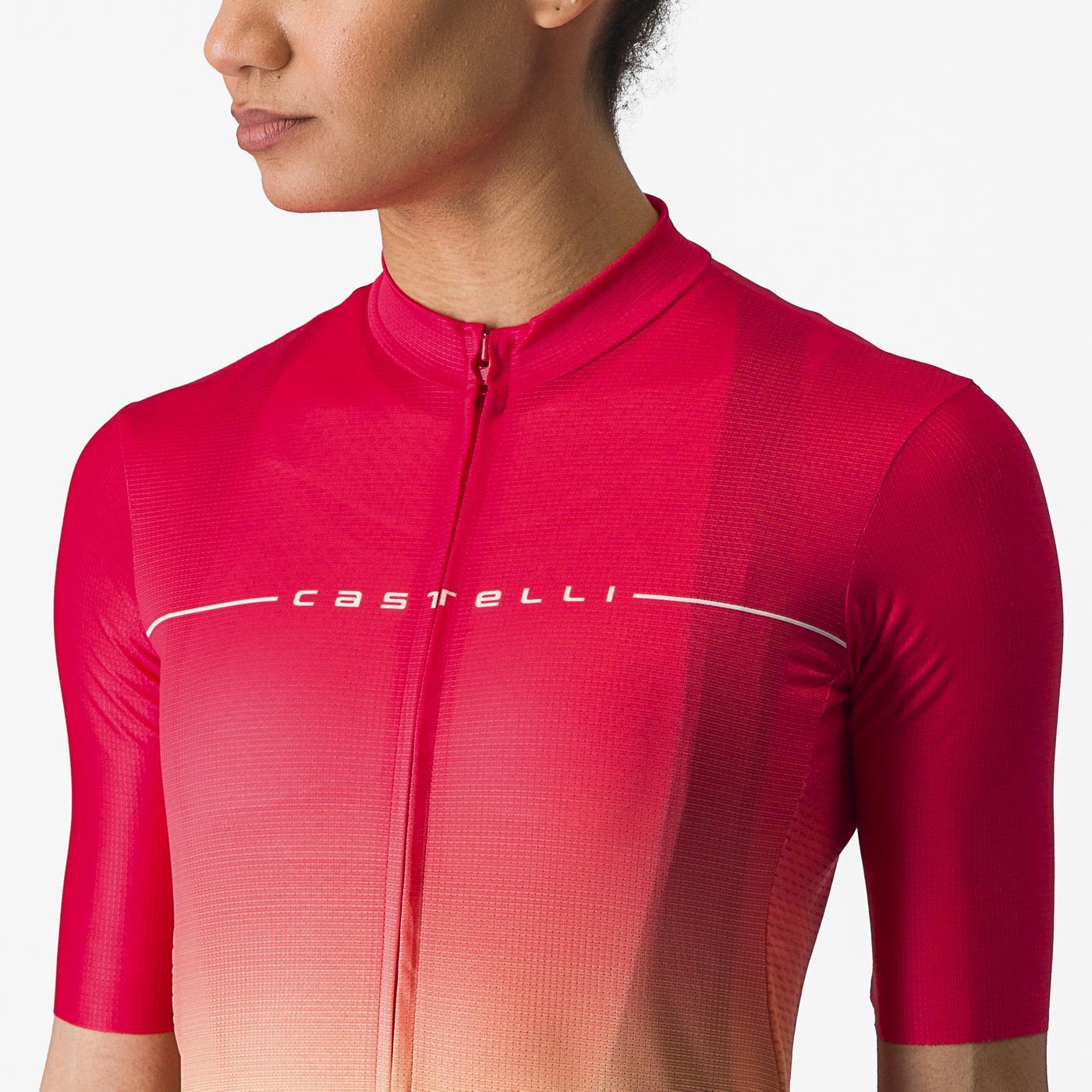 Maillot CASTELLI SALITA Femme Manches Courtes Rose/Orange