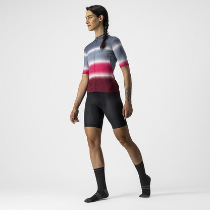 Trikot CASTELLI DOLCE Damen Kurzarm Blau/Bordeaux