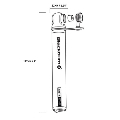 Handpumpe BLACKBURN AIRSTIK 2STAGE Silber