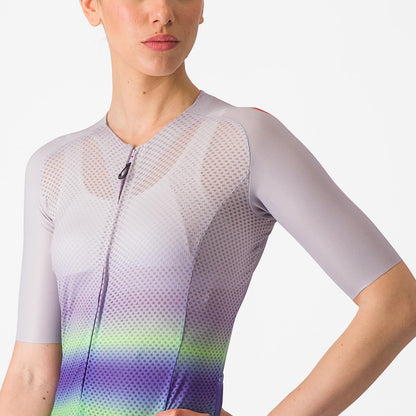 Trikot CASTELLI CLIMBER'S 4.0 W Damen Kurzarm Violett/Grün