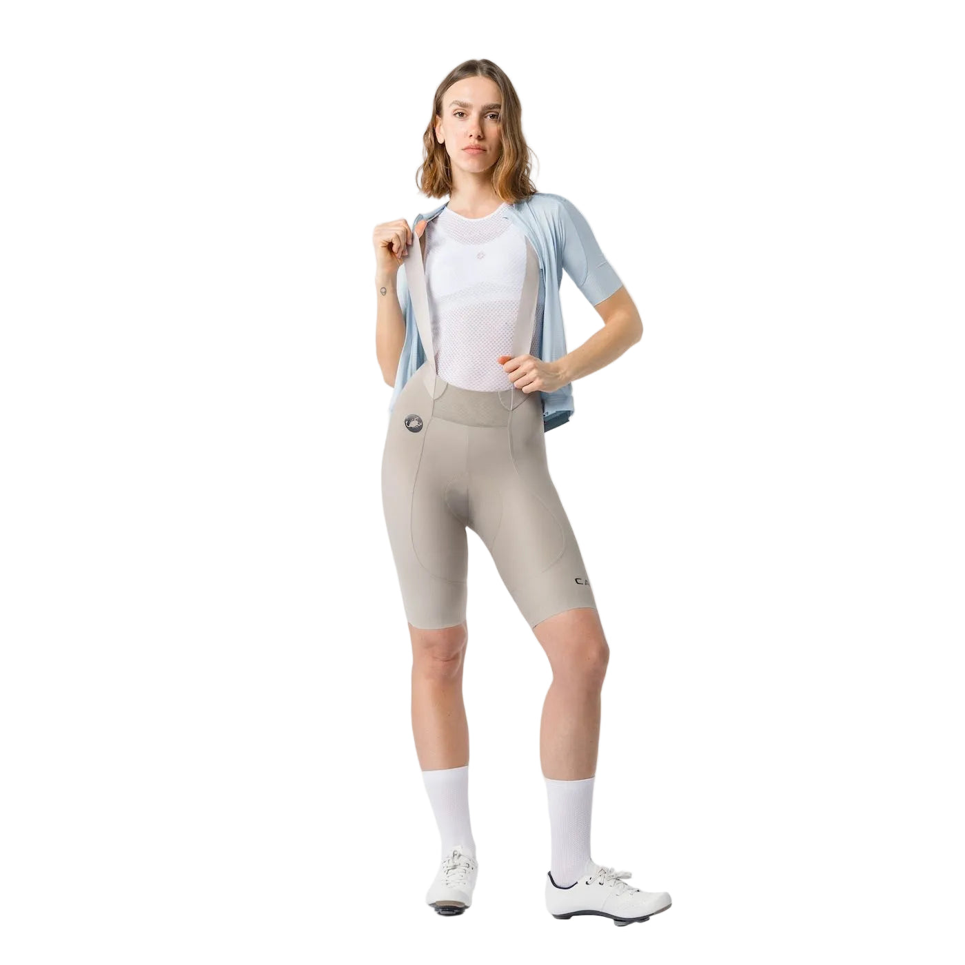CASTELLI ESPRESSO 2 W DT Damen Kurz Trägerhose Clay Grau