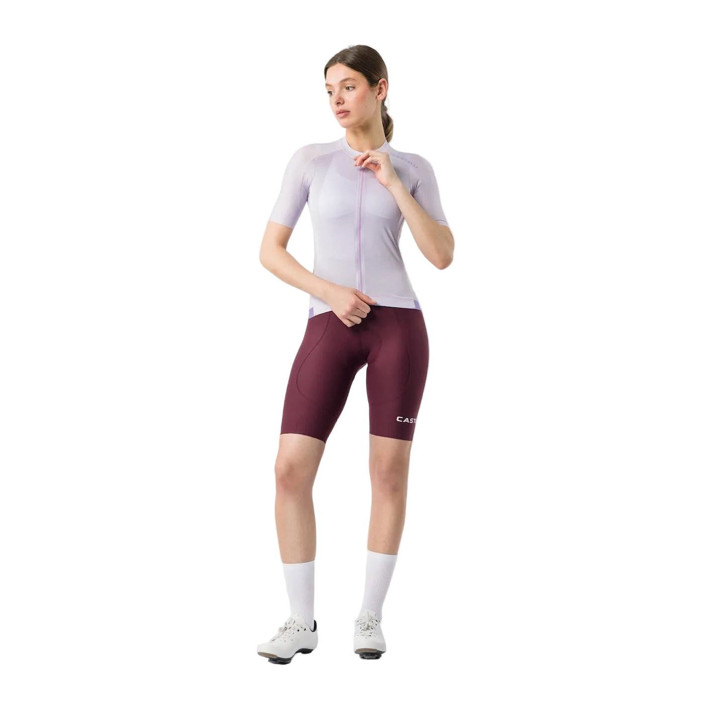 CASTELLI ESPRESSO 2 W DT Damen Bordeaux Kurze Trägerhose