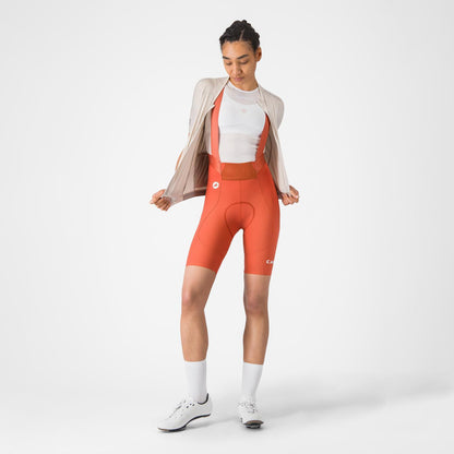 Kurze Trägerhose CASTELLI ESPRESSO 2 W DT Damen Paprika