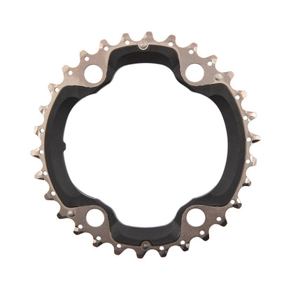 SHIMANO XT M8000 mittleres Kettenblatt für Dreifachkurbel, 11-fach, 96 mm — Ansicht des Kettenblatts vor weißem Hintergrund