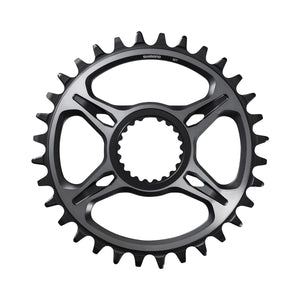 Einfach-Kettenblatt SHIMANO XTR M9100/M9120/M9125 SM-CRM95 12-fach Direct Mount — Kettenblatt auf weißem Hintergrund