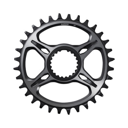 Einfach-Kettenblatt SHIMANO XTR M9100/M9120/M9125 SM-CRM95 12-fach Direct Mount — Kettenblatt auf weißem Hintergrund
