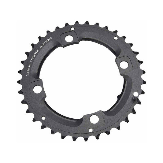 Äußeres Kettenblatt SRAM MTB 104BCD 10-fach, 4-Loch, 104 mm, langer Stift — Kettenblatt auf weißem Hintergrund
