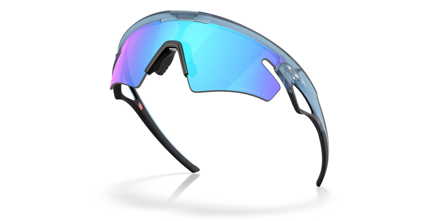 Lunettes OAKLEY SPHAERA SLASH Matt Transparent Stone Verre Prizm Sapphire Polarized - OO9499-0336