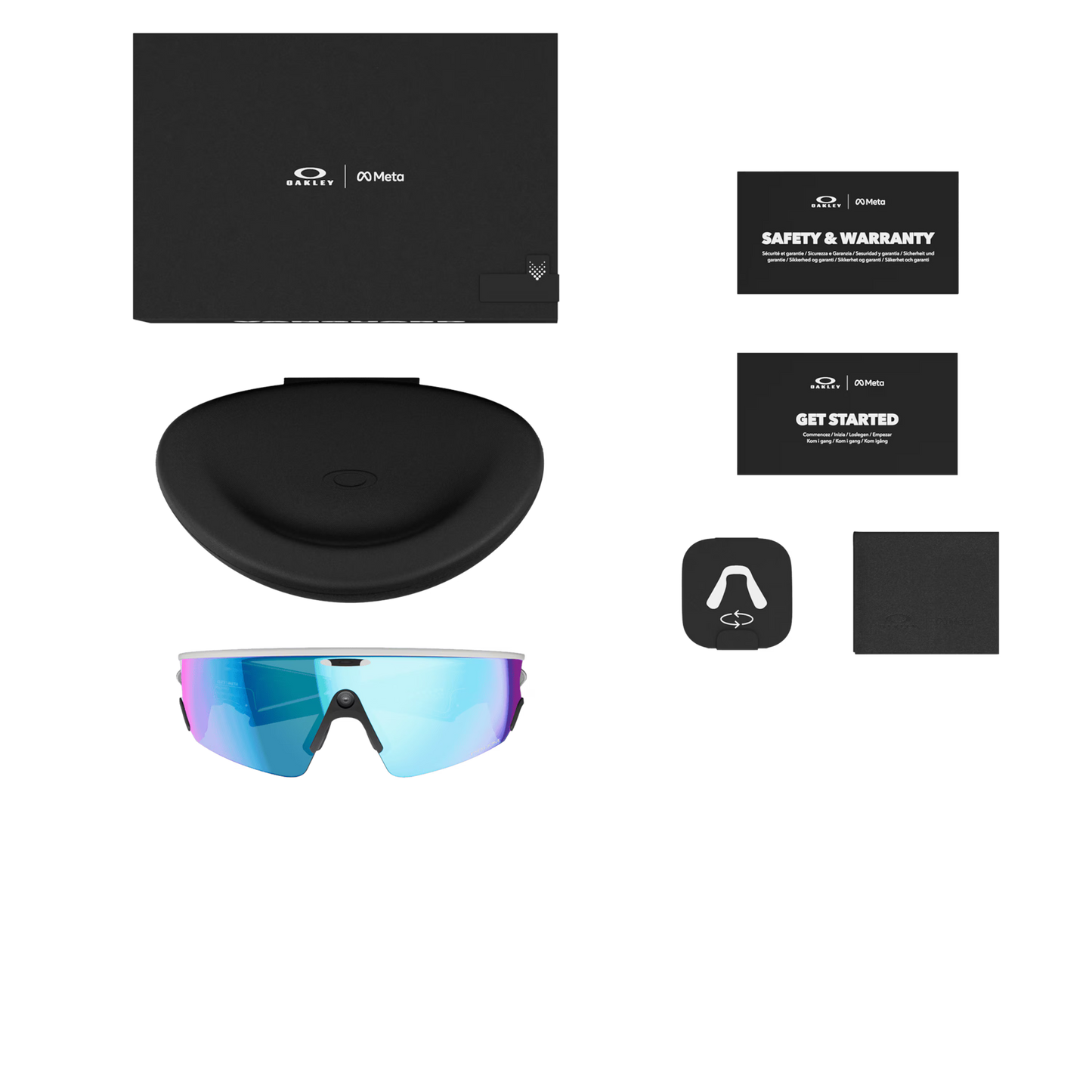 OAKLEY VANGUARD META Brille Schwarz/Weiß Prizm Sapphire Glas