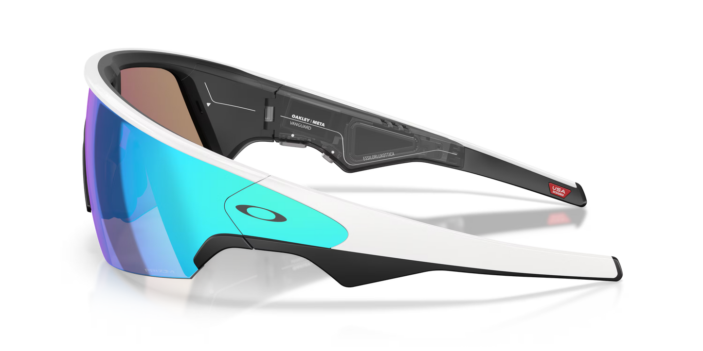 OAKLEY VANGUARD META Brille Schwarz/Weiß Prizm Sapphire Glas