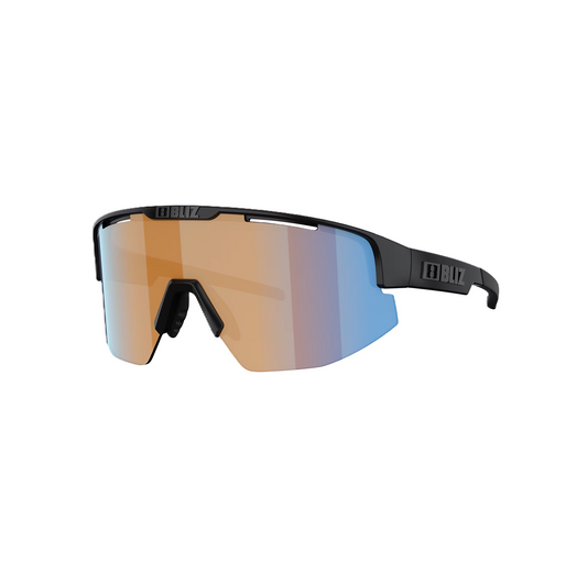 BLIZ MATRIX Brille Schwarz Matt Nano Optics Glas Nordic Ligh Coral - Orange w Blau Multi