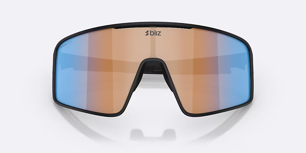 Lunettes BLIZ P001 Noir Matt Écran Coral/Orange Bleu Iridium