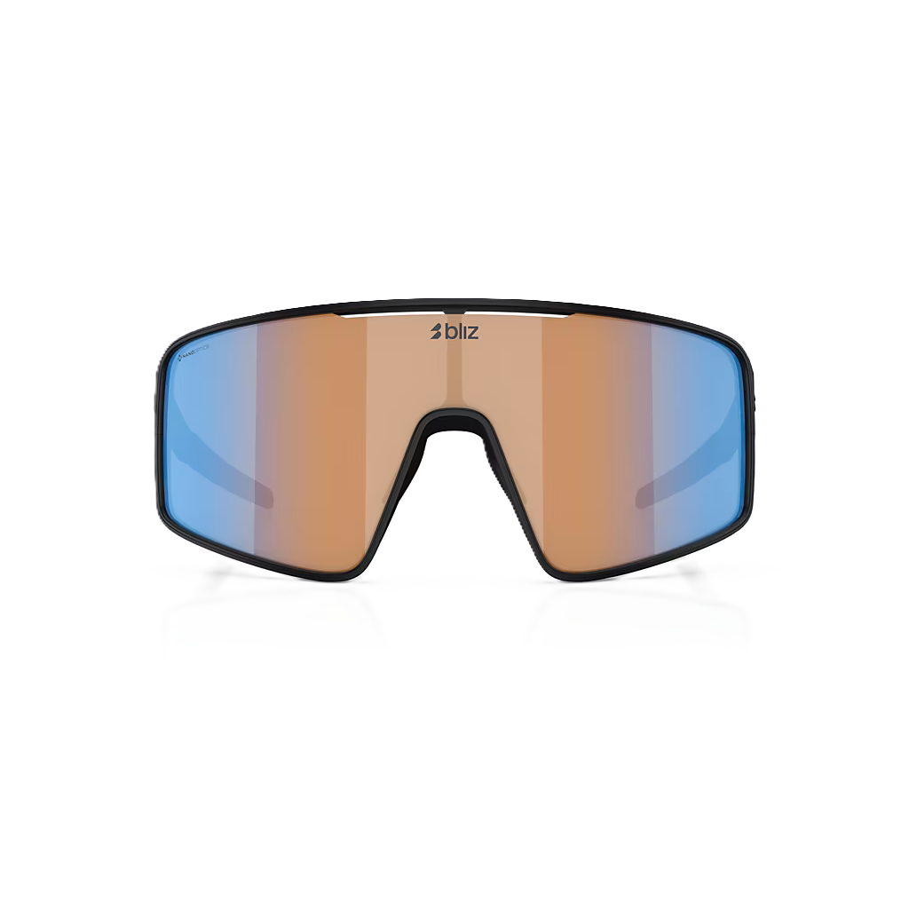 Lunettes BLIZ P001 Noir Matt Écran Coral/Orange Bleu Iridium