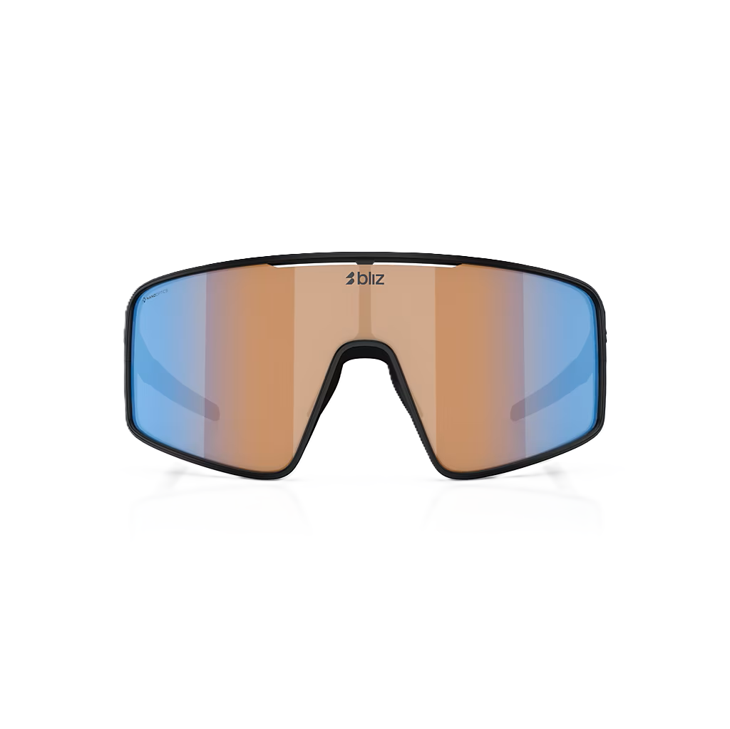 Brille BLIZ P001 S Schwarz Matt Glas Coral/Orange Blau Irdium