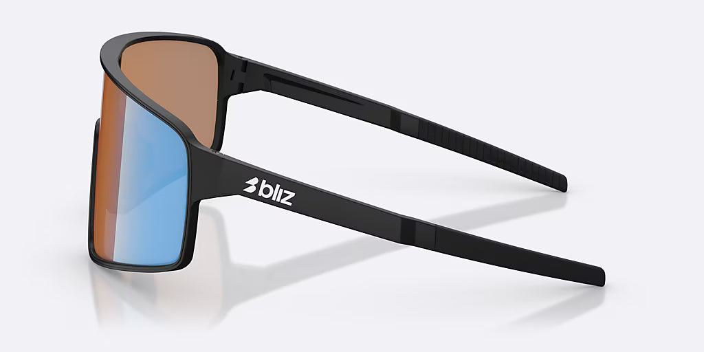 Brille BLIZ P001 S Schwarz Matt Glas Coral/Orange Blau Irdium