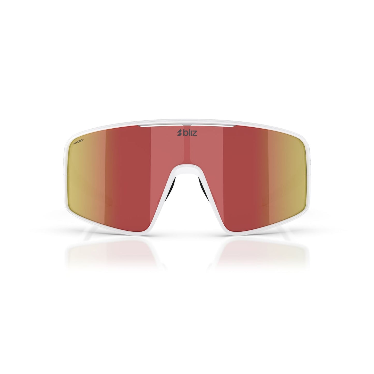 BLIZ P001 Brille Weiß Matt Schirm Braun Rot Iridium