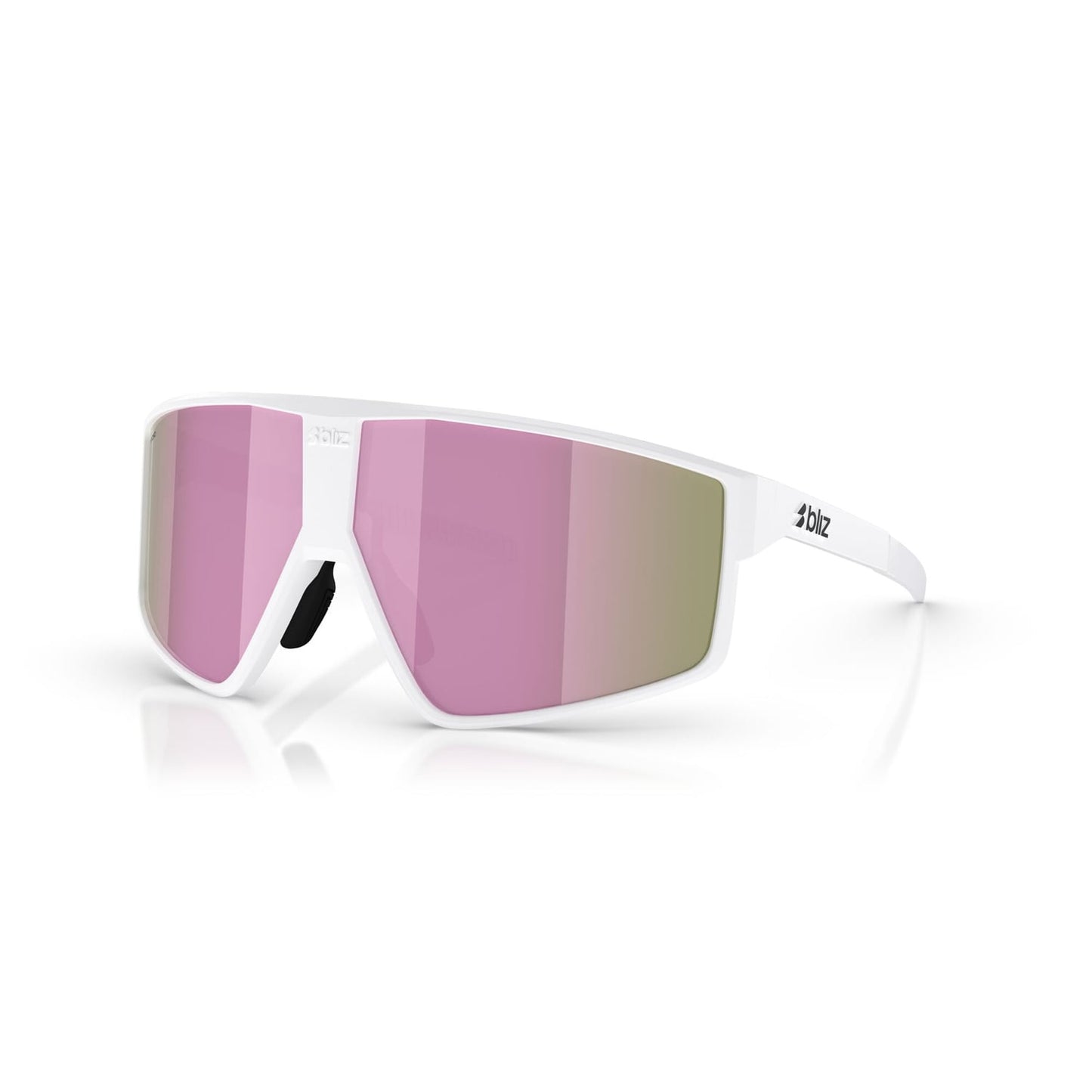 BLIZ P002 S Brille Weiß Matt Schirm Braun Rosa