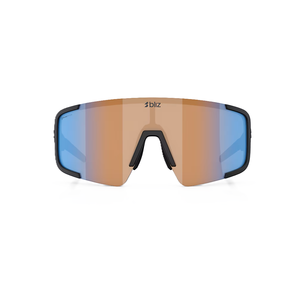 Brille BLIZ P003 Schwarz Matt Glas Coral/Orange Iridiumblau
