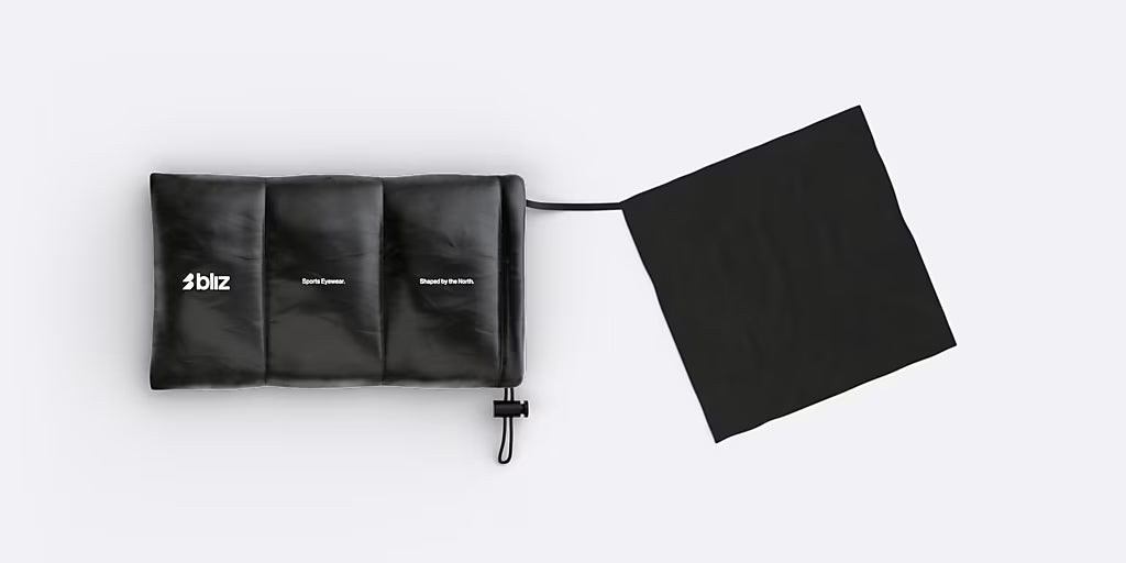 Lunettes BLIZ P004 SMALL Noir Matt Verre Coral/Orange Bleu Iridium