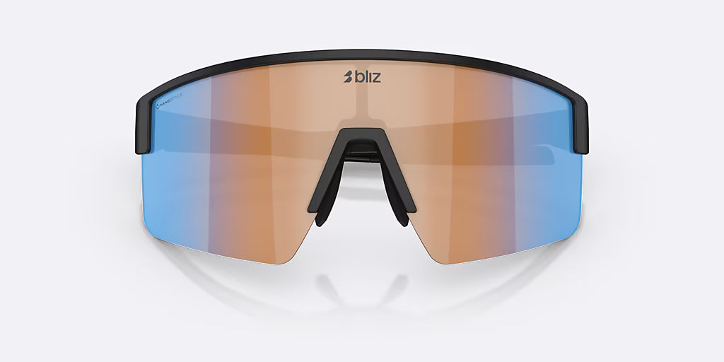 Lunettes BLIZ P004 SMALL Noir Matt Verre Coral/Orange Bleu Iridium