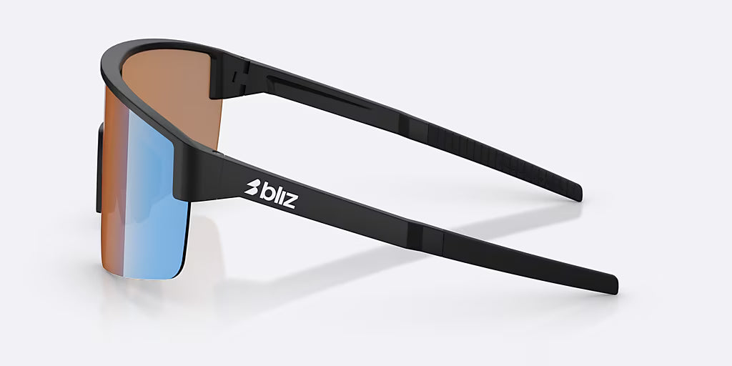 Lunettes BLIZ P004 SMALL Noir Matt Verre Coral/Orange Bleu Iridium
