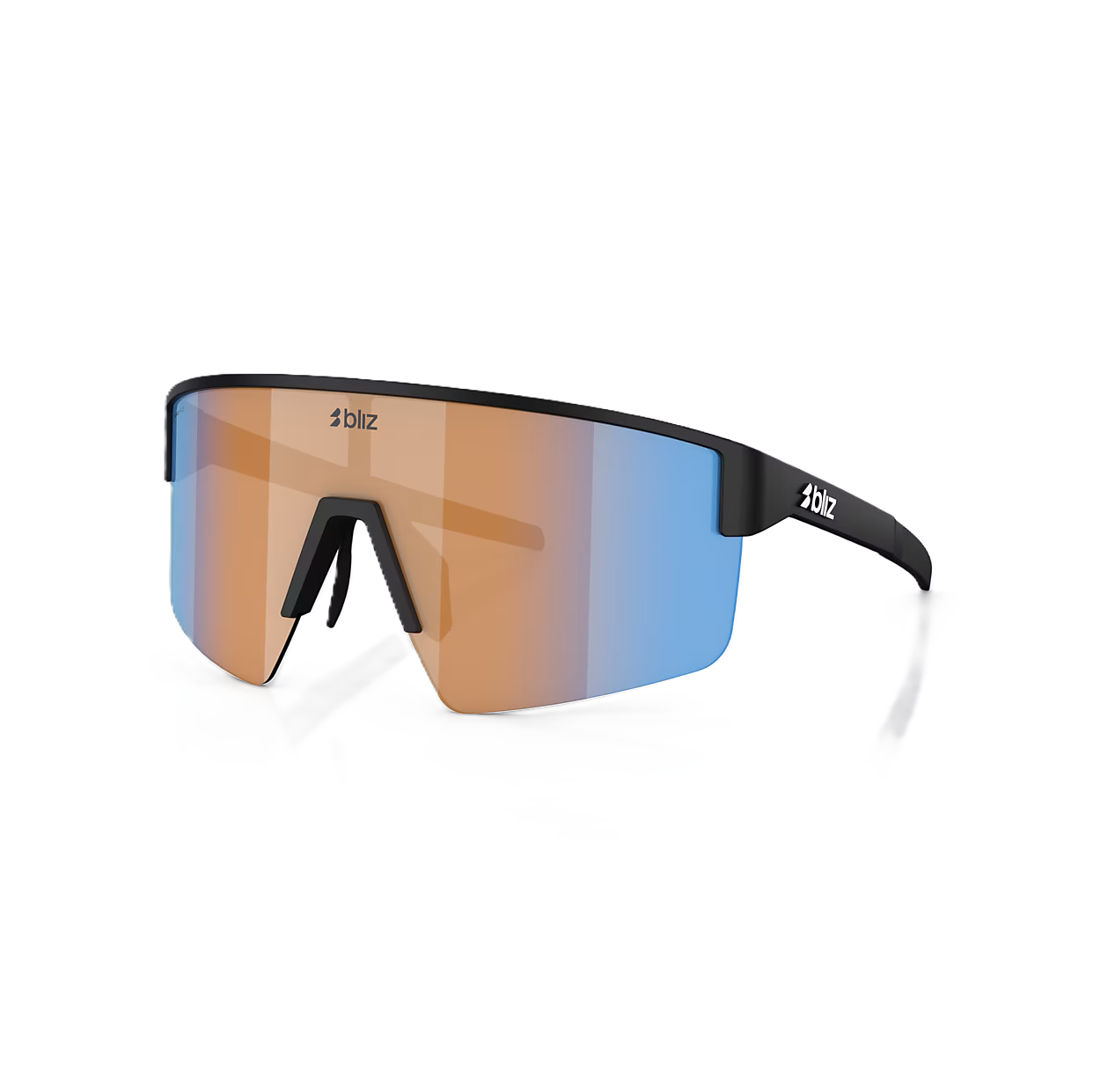 Lunettes BLIZ P004 SMALL Noir Matt Verre Coral/Orange Bleu Iridium