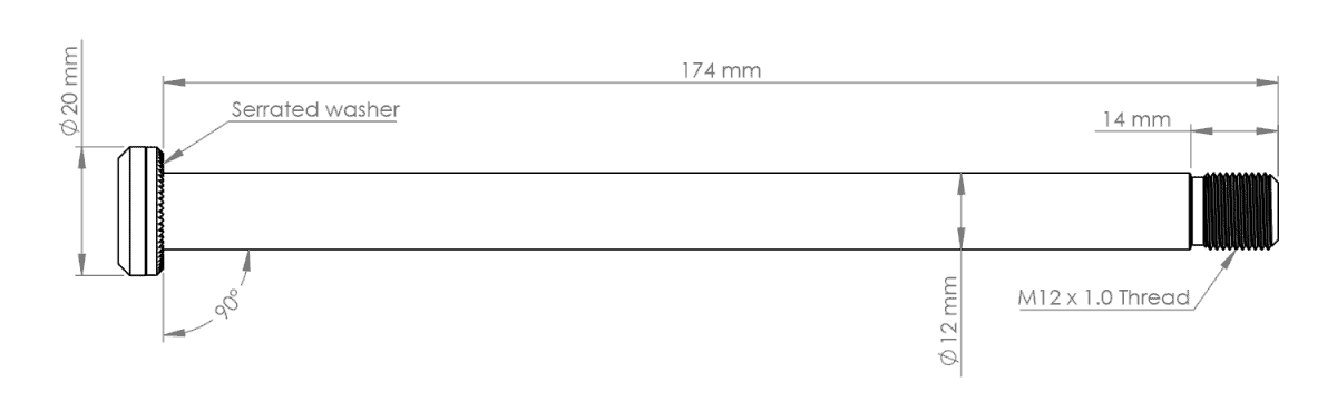 Axe de Roue Arrière BURGTEC 174mm pour Cadre Yeti Orange