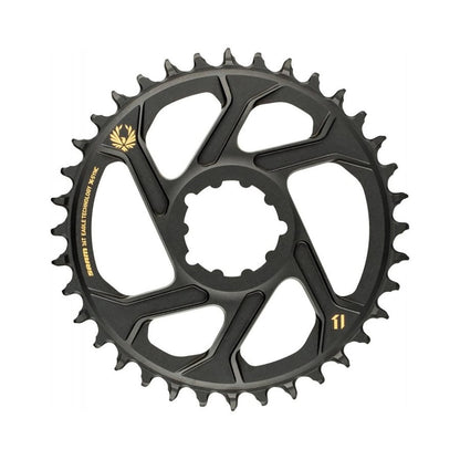 Plateau Mono SRAM EAGLE X-SYNC2 NARROW WIDE 12V Direct Mount Offset 6mm Or — vue du plateau sur fond blanc
