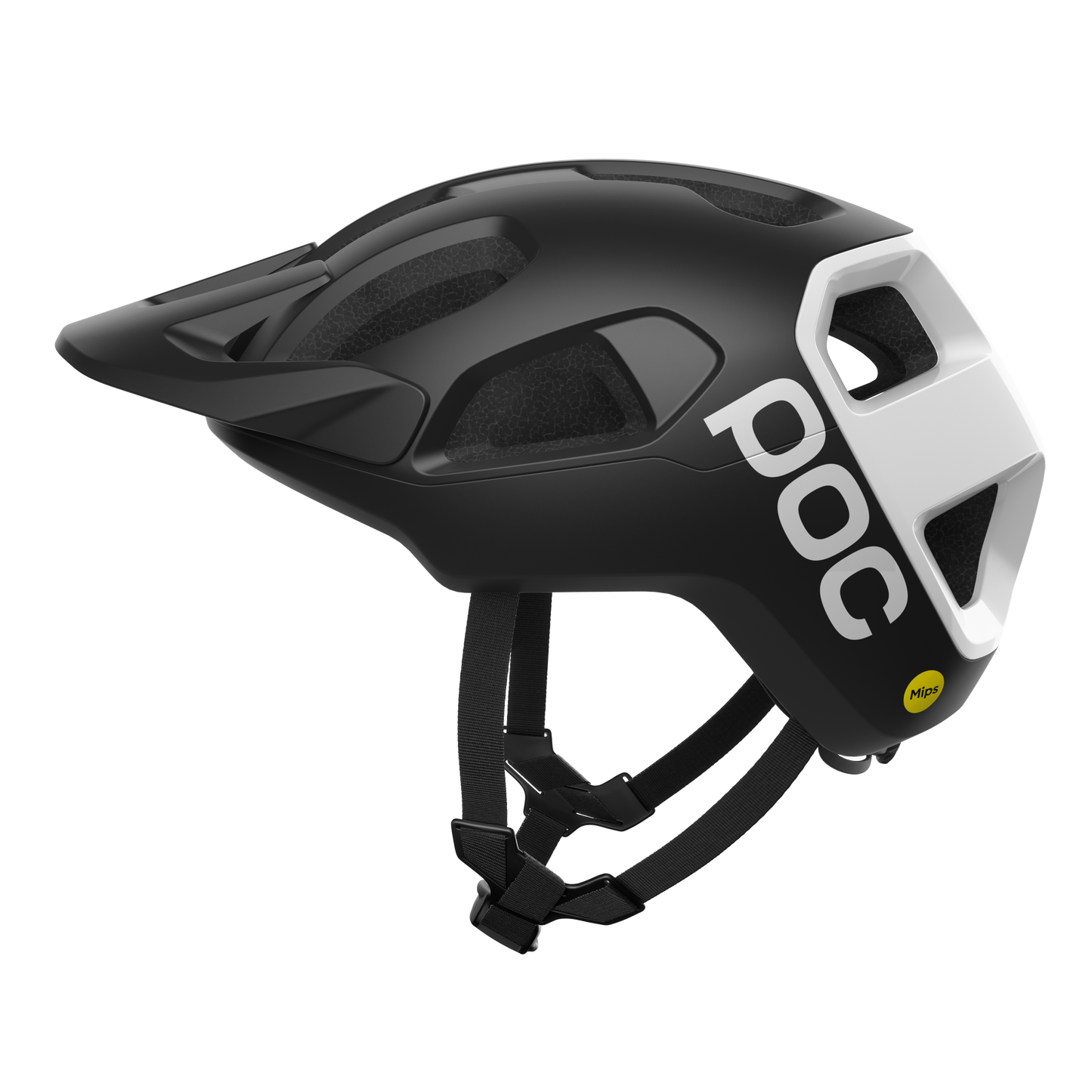 MTB-Helm POC CULARIS Schwarz/Weiss Matt Logo