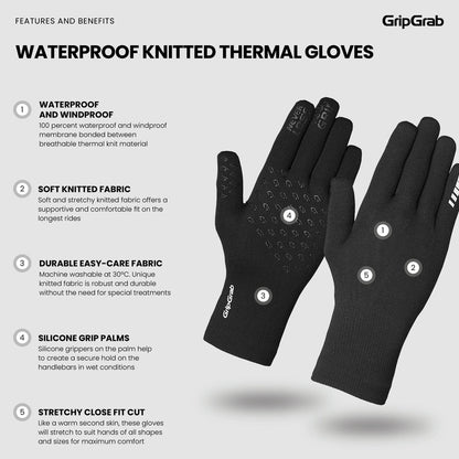 Handschuhe GRIPGRAB WINTER WASSERDICHT Schwarz