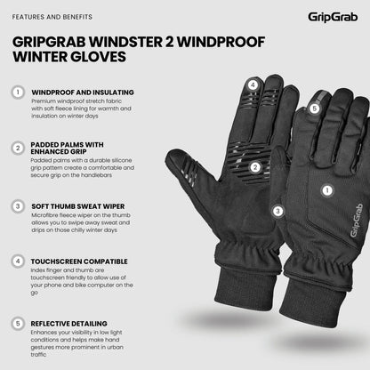 Handschuhe GRIPGRAB WINDSTER 2 WINDPROOF WINTER Gelb