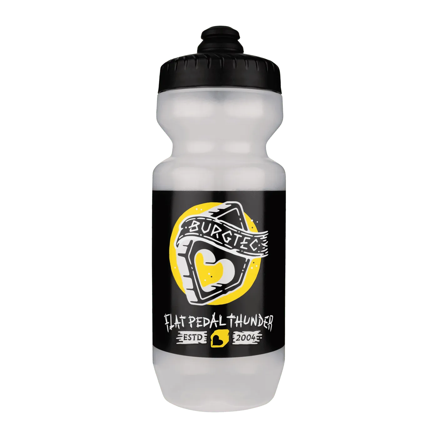 Bidon BURGTEC GUZZLE Flat Pedal Thunder Transparent