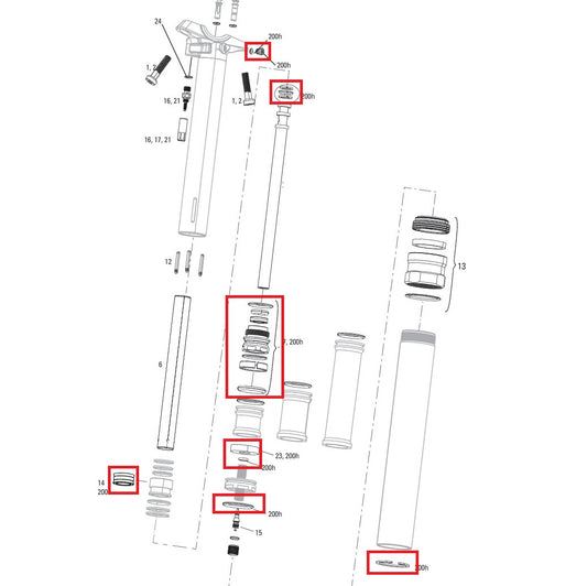 Kit Entretien 200 h/An ROCKSHOX REVERB A2-V2 (2013-2016)