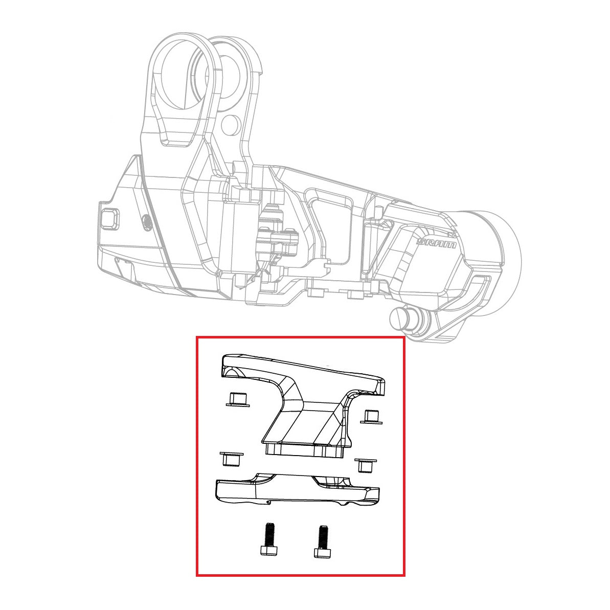 Kit de Liaison Corps de Dérailleur SRAM RED XPLR AXS E1