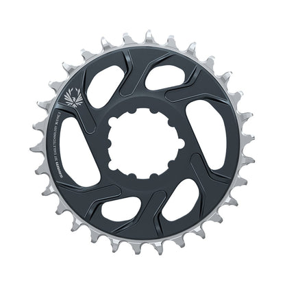 Einfach-Kettenblatt SRAM EAGLE X-SYNC 2 BOOST 11/12-fach Direct Mount, 3 mm Versatz, Mondgrau — Kettenblatt auf weißem Hintergrund