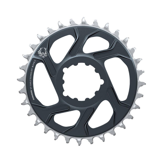 Plateau Mono SRAM X-SYNC 2 EAGLE 12V Direct Mount Offset 4mm Lunar Grey — vue du plateau sur fond blanc