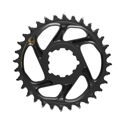 Plateau Mono SRAM EAGLE X-SYNC 2 SL BOOST 12V Direct Mount Offset 3mm Noir/Or — vue du plateau sur fond blanc