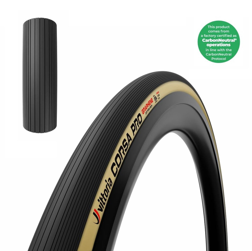 Pneu VITTORIA CORSA PRO WIDE Graphene G2.0 700c Tubeless Ready Beige