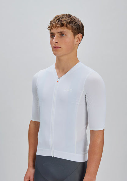 Maillot POC RACEDAY Kurzarm Weiß