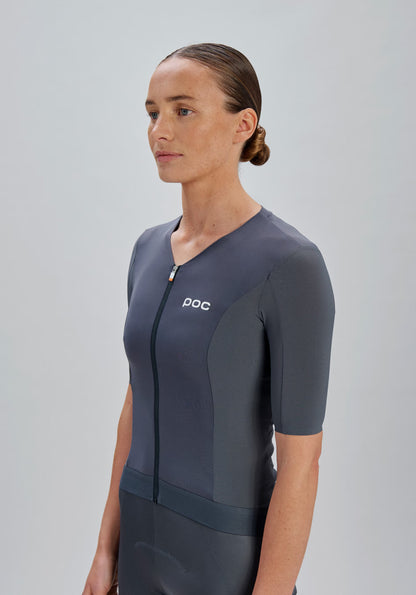 Maillot POC RACEDAY Femme Manches Courtes Gris