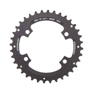 Äußeres Kettenblatt STRONGLIGHT Shimano XT M8000/SLX M7000 11-fach, 4-Loch, 96 mm — Kettenblatt auf weißem Hintergrund