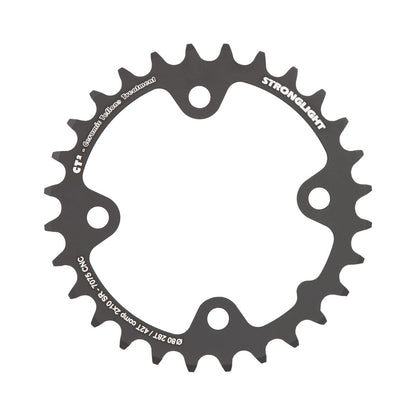 Inneres Kettenblatt STRONGLIGHT CT² Sram 10-fach, 4-Loch, 80 mm — Kettenblatt auf weißem Hintergrund
